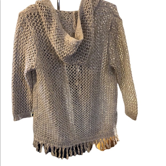 J. Jill open knit hooded sweater size Medium - Picture 3 of 11